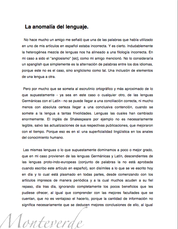 La anomalía del lenguaje